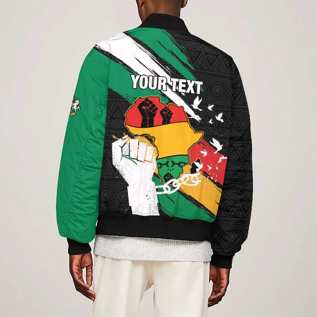Personalised Afro Nigeria Juneteenth Bomber Jacket Freedom Day LT15