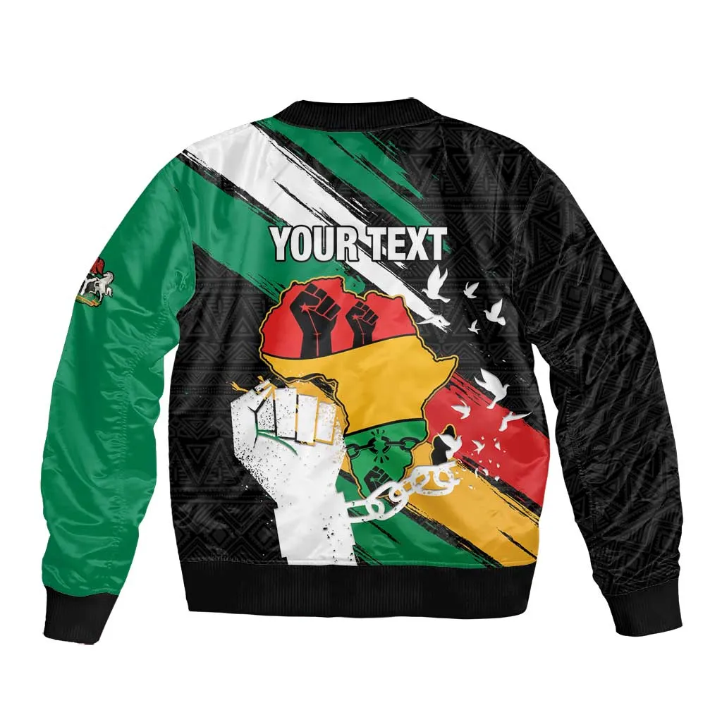 Personalised Afro Nigeria Juneteenth Bomber Jacket Freedom Day LT15