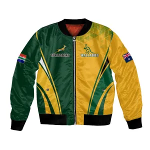 Personalised Australia Mix South Africa Rugby Bomber Jacket Wallabies And Springboks - Champions Special Ver LT7