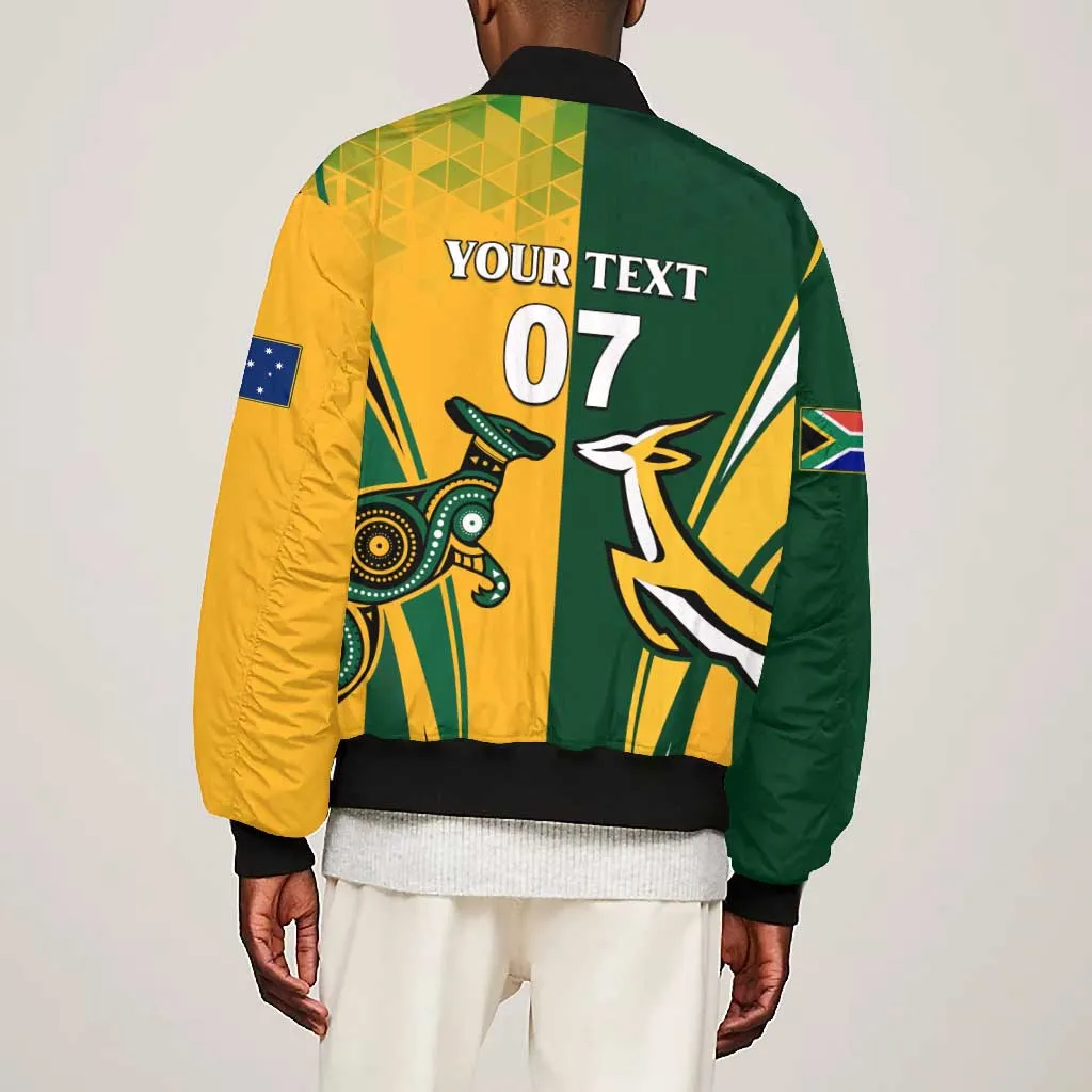 Personalised Australia Mix South Africa Rugby Bomber Jacket Wallabies And Springboks - Champions Special Ver LT7