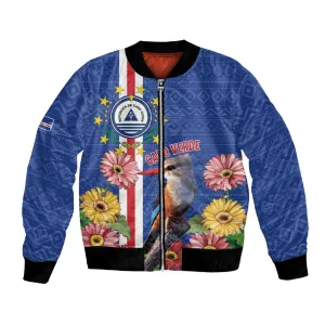 Personalised Cabo Verde Bomber Jacket Grey-Headed Kingfisher Mix Gerbera Daisy LT15