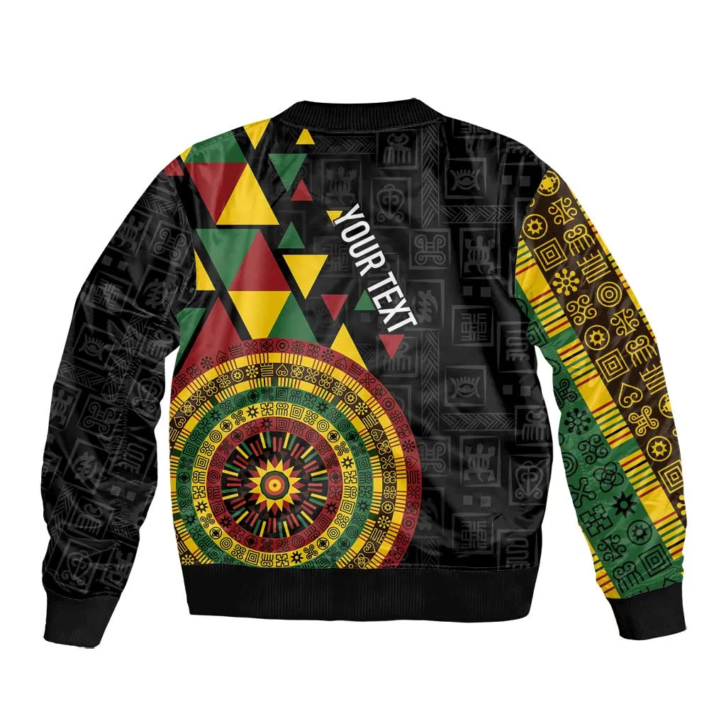 Personalized Adinkra Afro-Akan Culture Bomber Jacket Afrikan Colors LT7