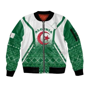 Personalized Afro Algeria Sleeve Zip Bomber Jacket Coat Of Arms African Pattern LT14