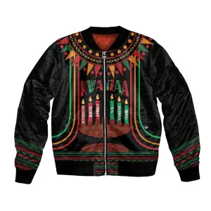 Personalized Afro-American Kwanzaa Bomber Jacket Kinara Candles African Pattern LT14