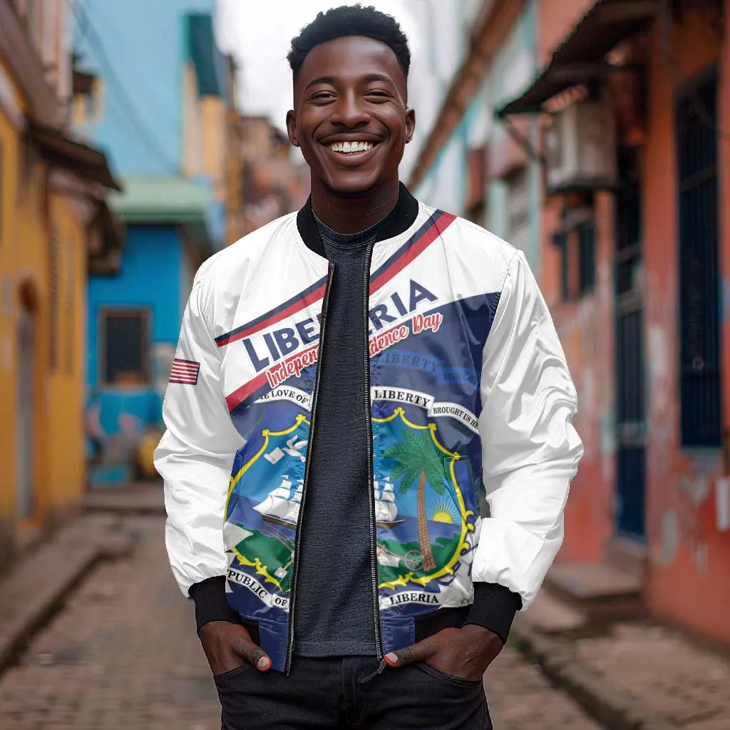 Personalized Happy Liberia Independence Day Bomber Jacket LT15