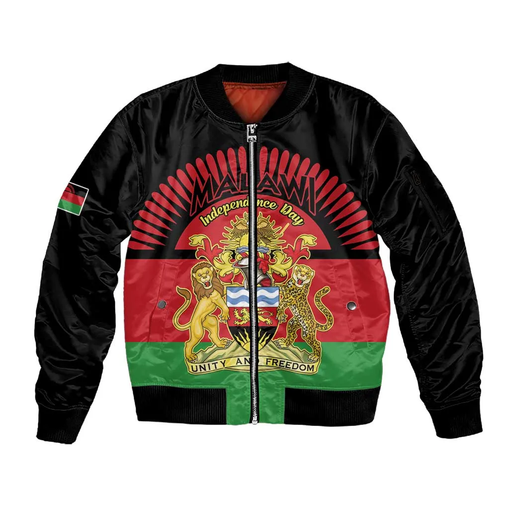 Personalized Happy Malawi Independence Day Sleeve Zip Bomber Jacket LT15