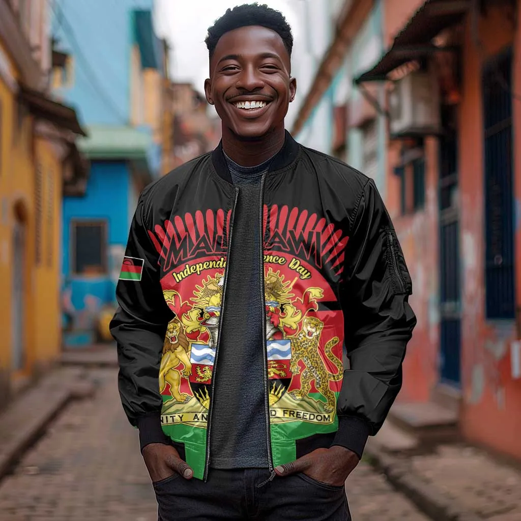 Personalized Happy Malawi Independence Day Sleeve Zip Bomber Jacket LT15