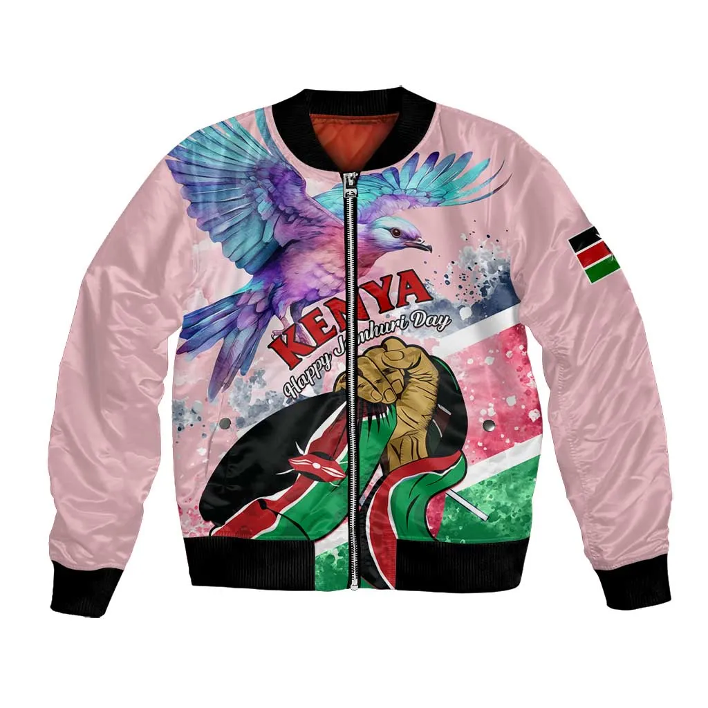 Personalized Kenya Independence Day Bomber Jacket with Lilac Breasted Roller - Unique Version LT01
