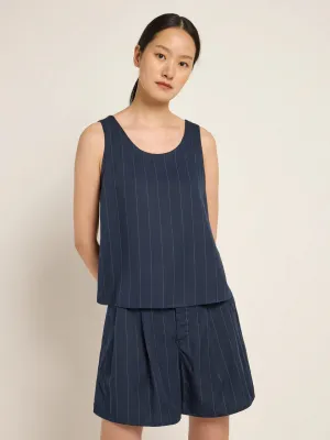 pinstripe top in navy