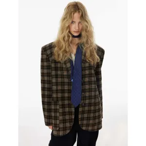 Plaid Wool Blazer