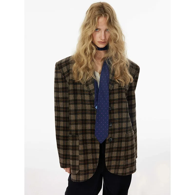 Plaid Wool Blazer
