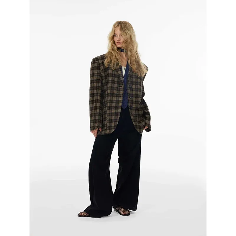 Plaid Wool Blazer