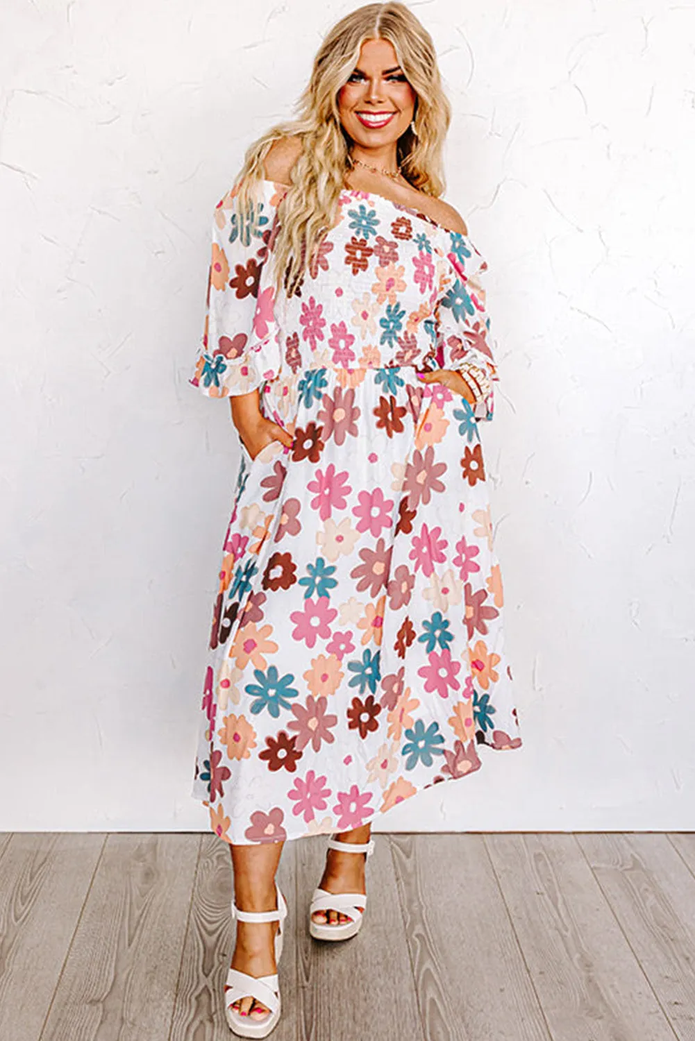 Plus Size Off Shoulder Dress