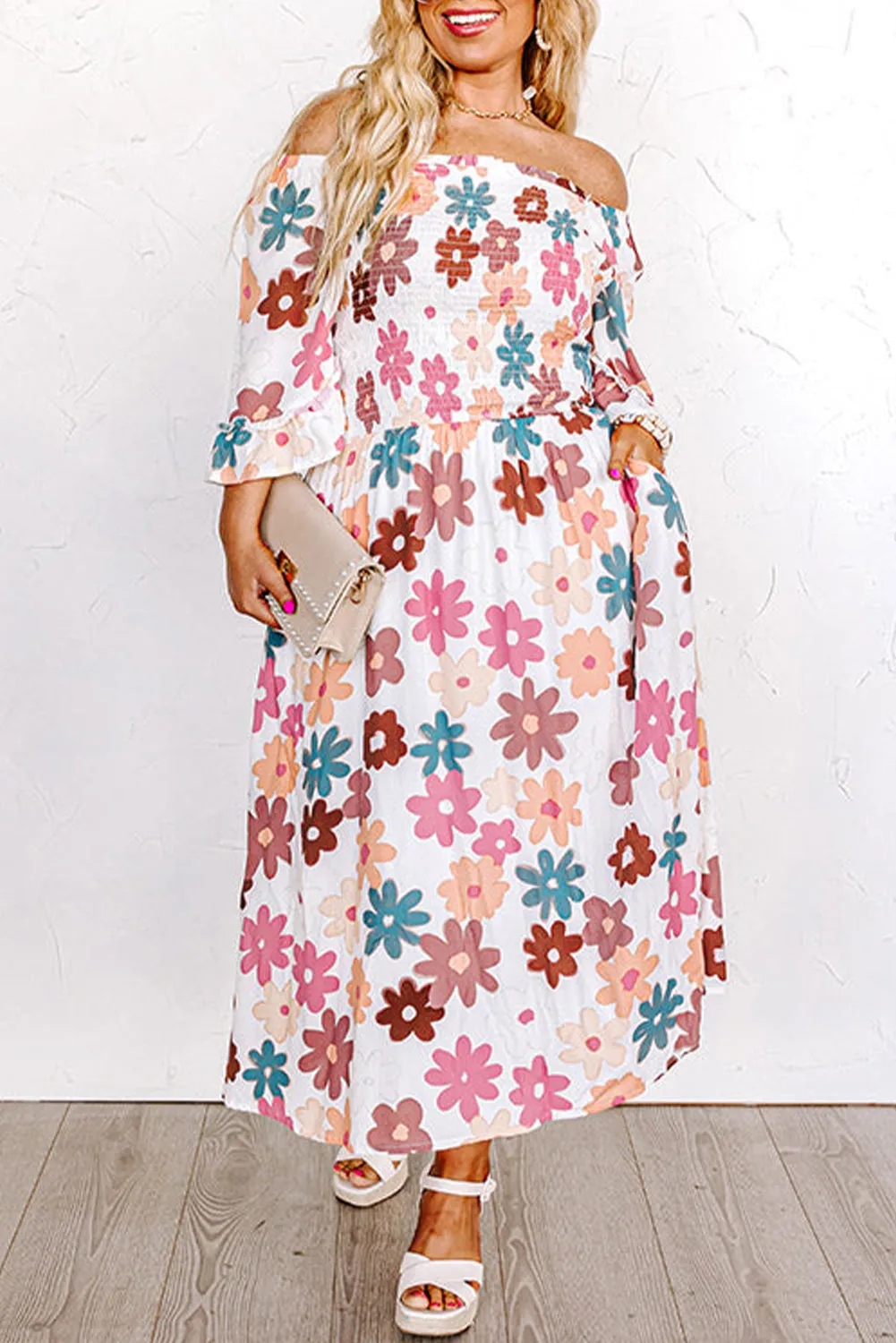 Plus Size Off Shoulder Dress