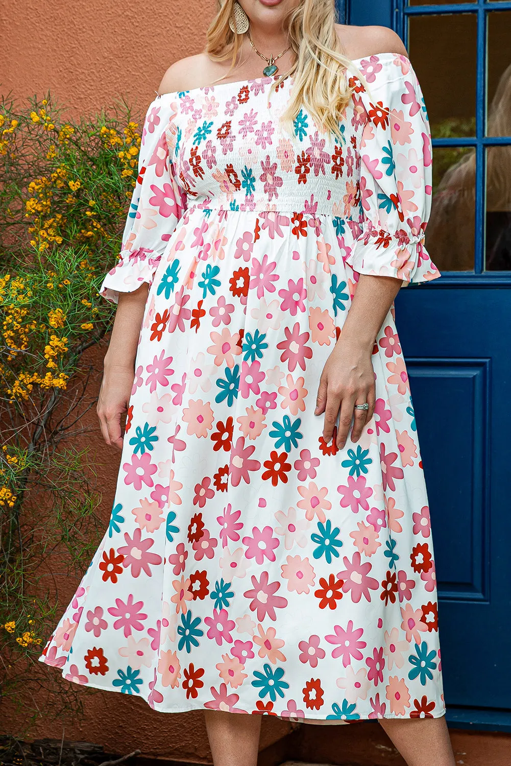 Plus Size Off Shoulder Dress