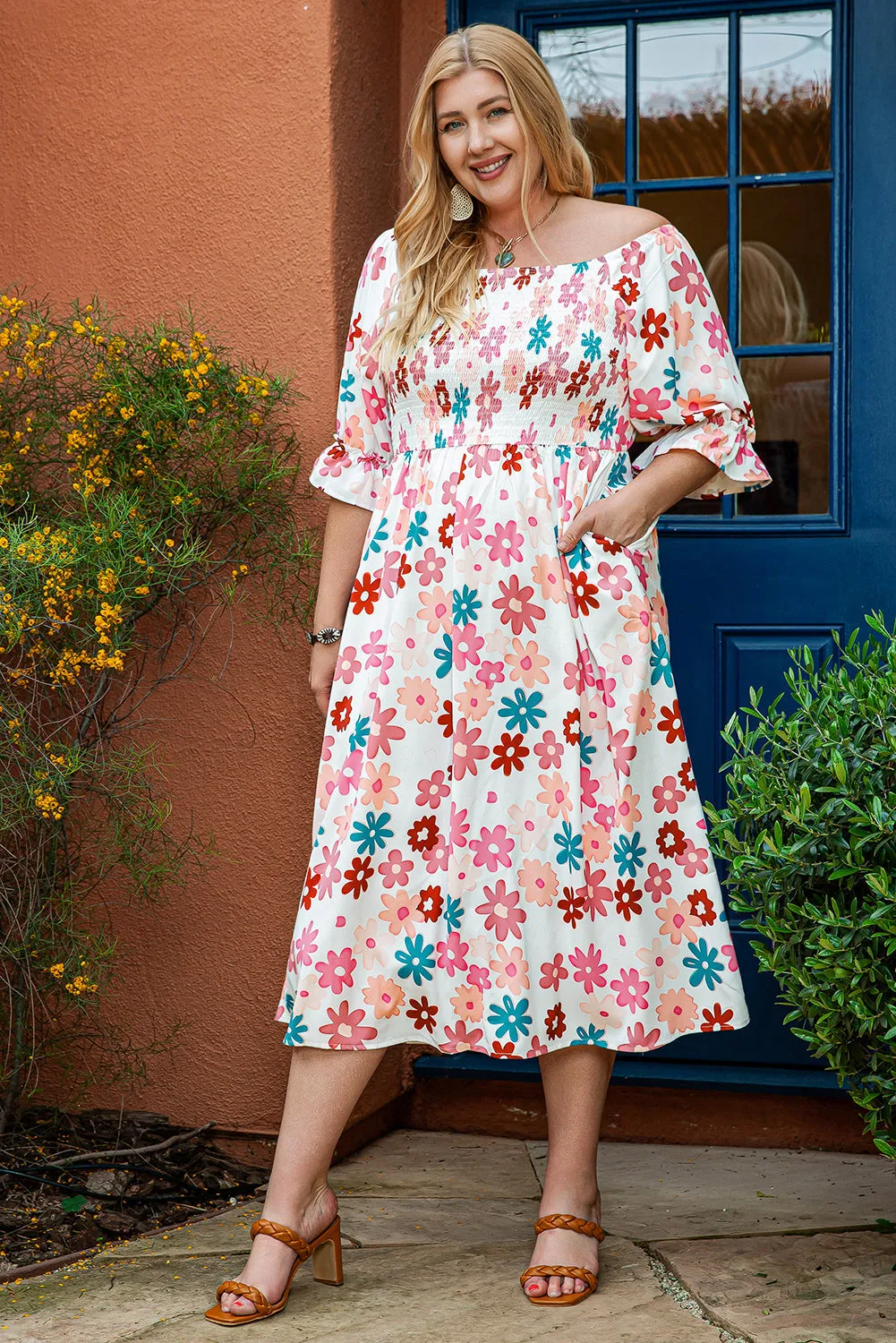 Plus Size Off Shoulder Dress
