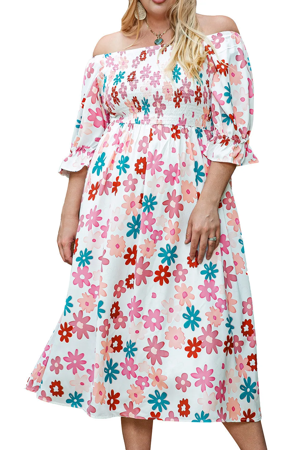 Plus Size Off Shoulder Dress