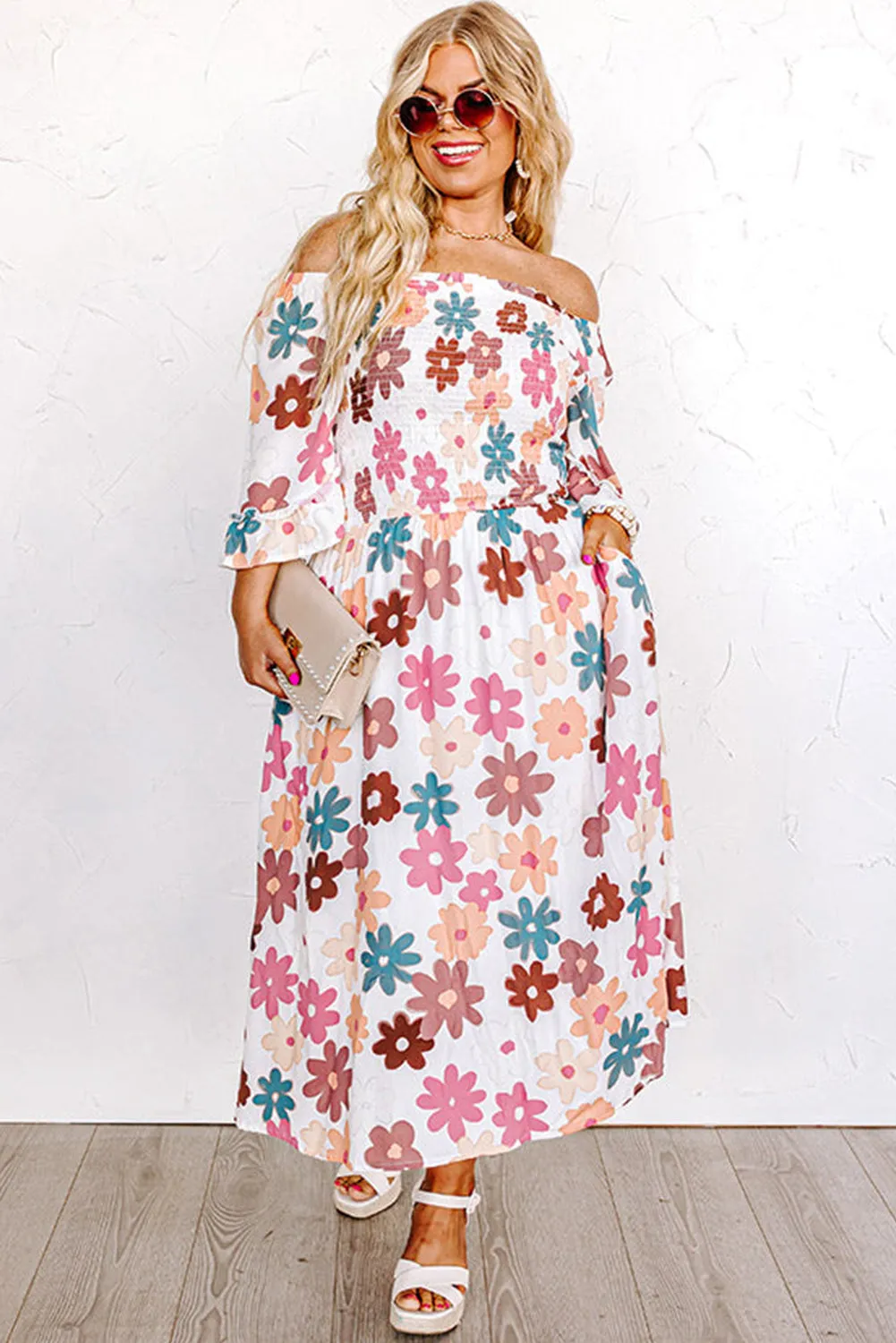 Plus Size Off Shoulder Dress
