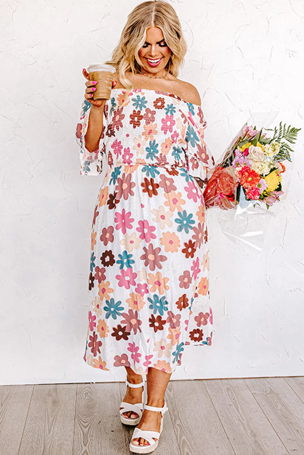 Plus Size Off Shoulder Dress