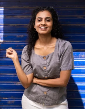 "Charcoal" Grey Shirt Top in Linen Lyocell