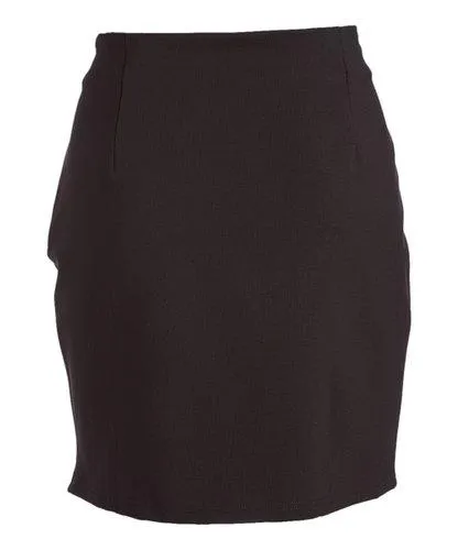 Rapheeze ABCG Knee Length Personality Black Lace-Up Pencil Skirt