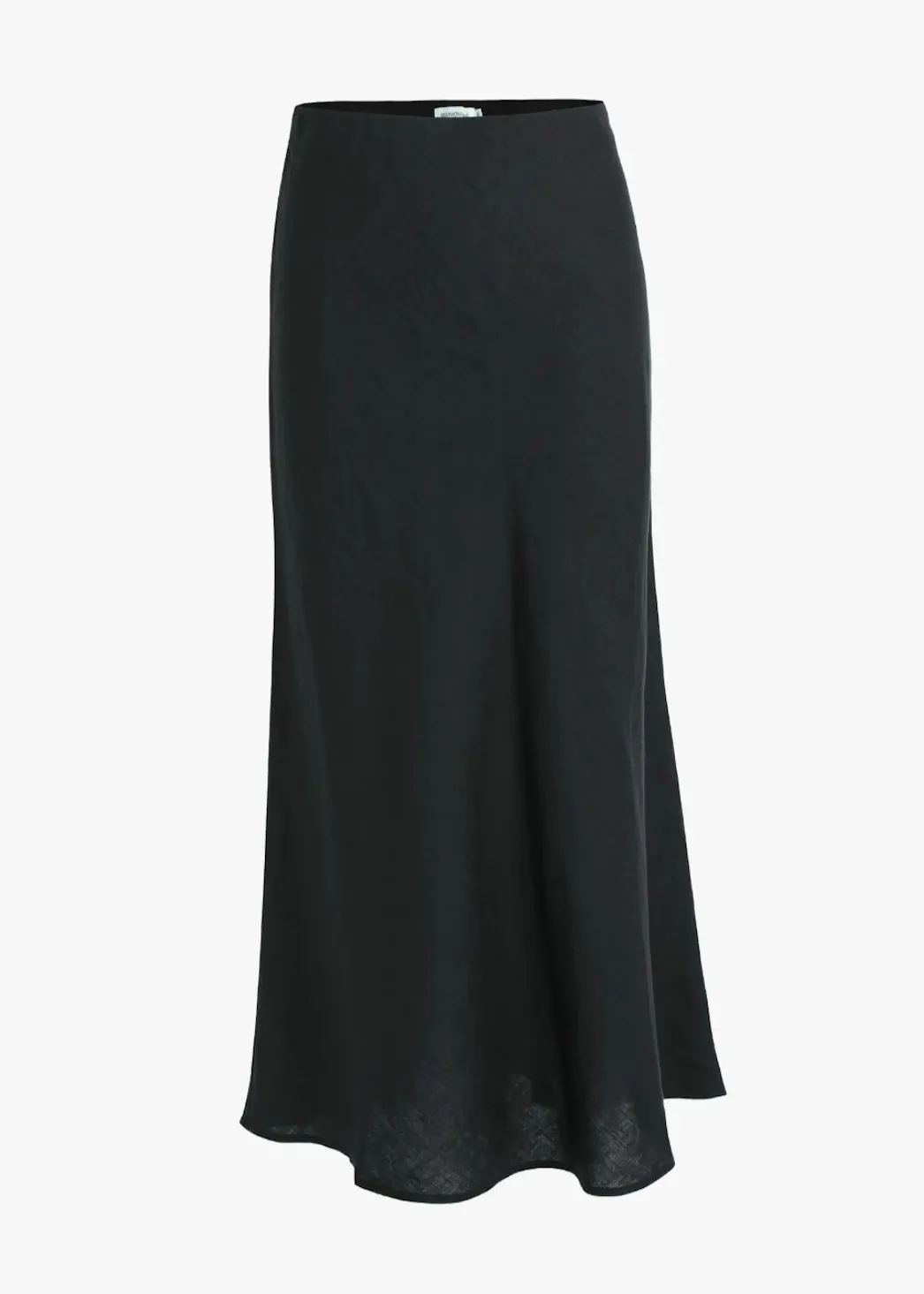 RE: UNION Bliss Linen Bias Midi Skirt - Black