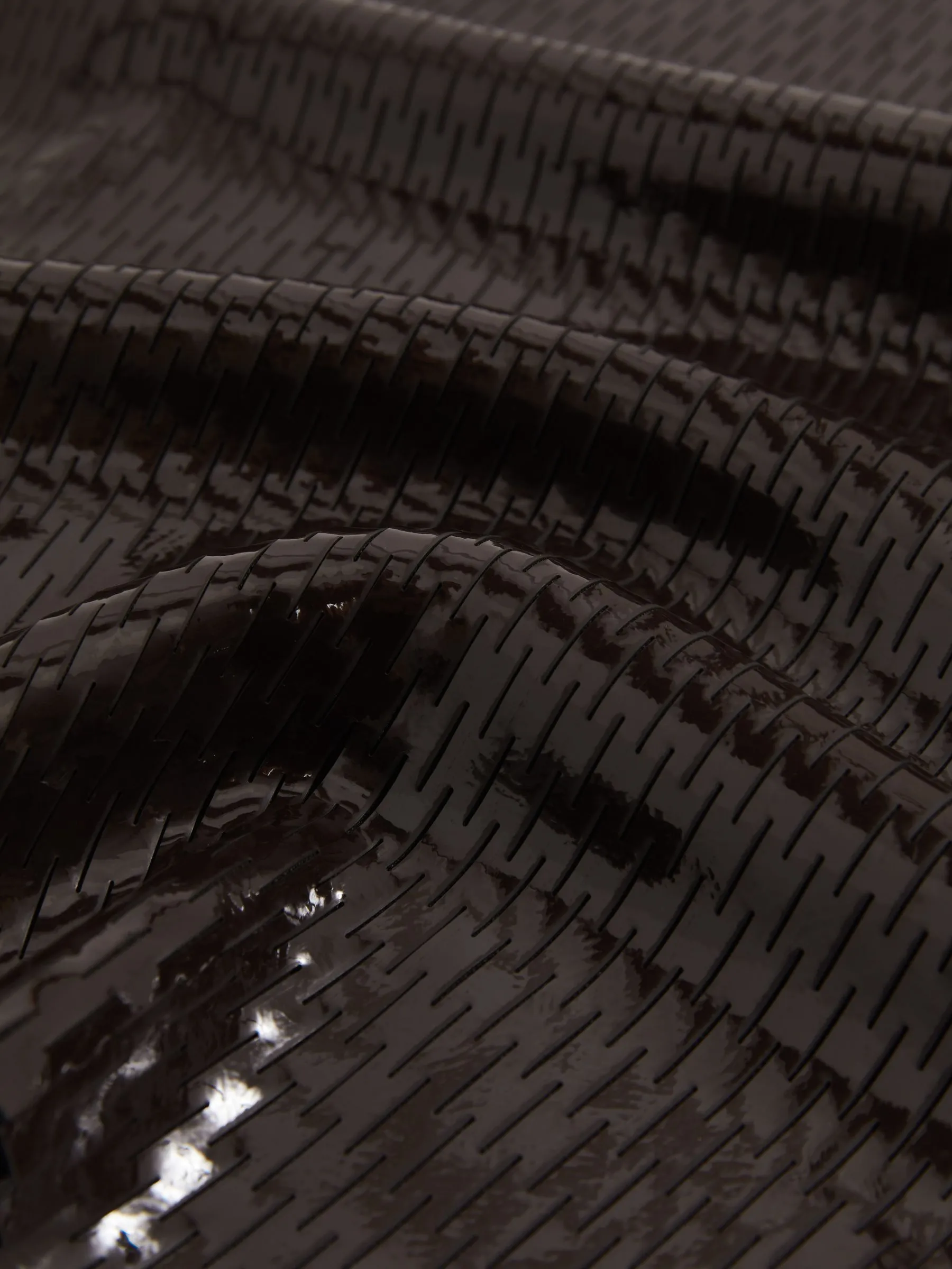 Reiss Atelier Laser-Cut Pencil Skirt in Chocolate