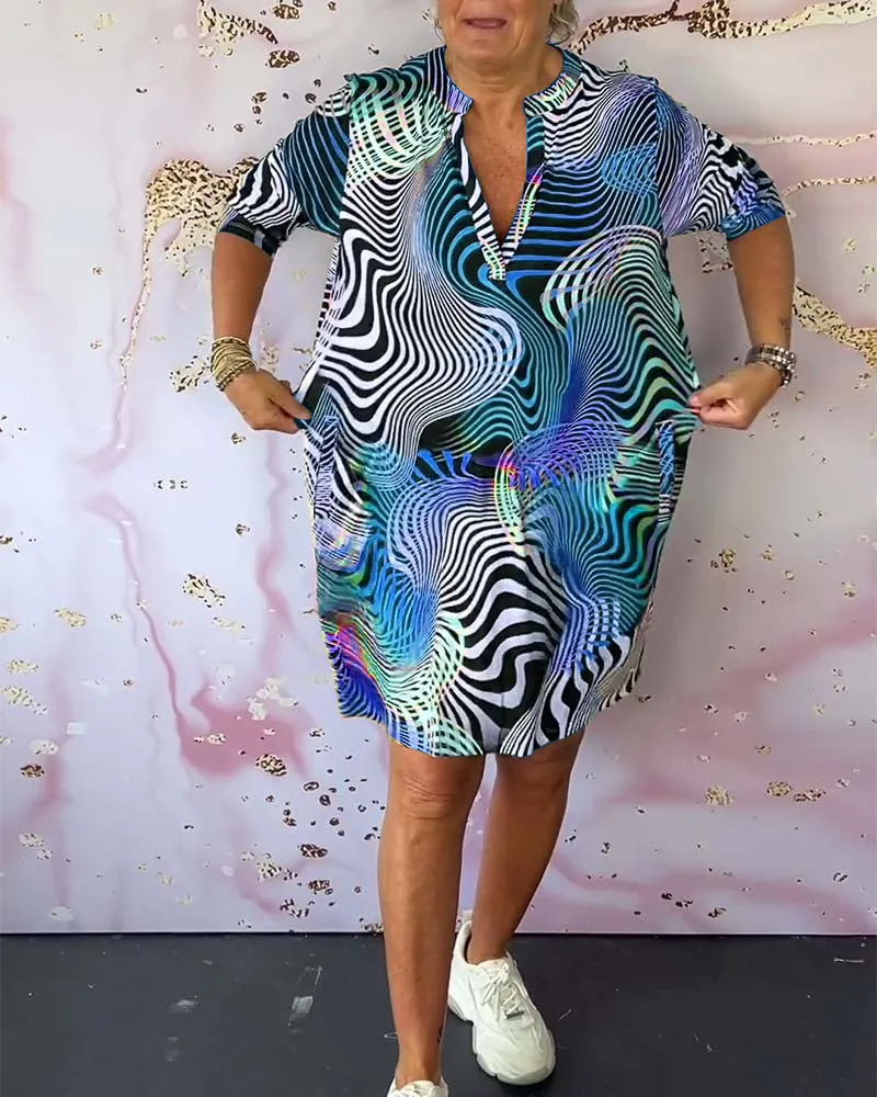 Ria™ | Colorful V-neck dress