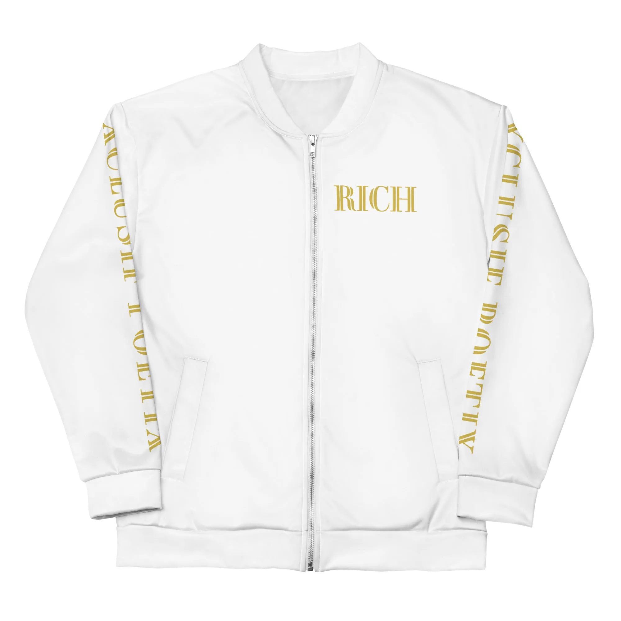 RICH BY XCLUSIF POETIX WHITE & GOLD Unisex Bomber Jacket