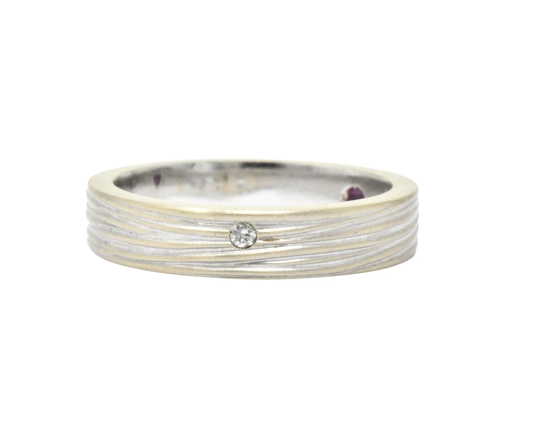 Roberto Coin Diamond Ruby 18 Karat White Gold Unisex Ring