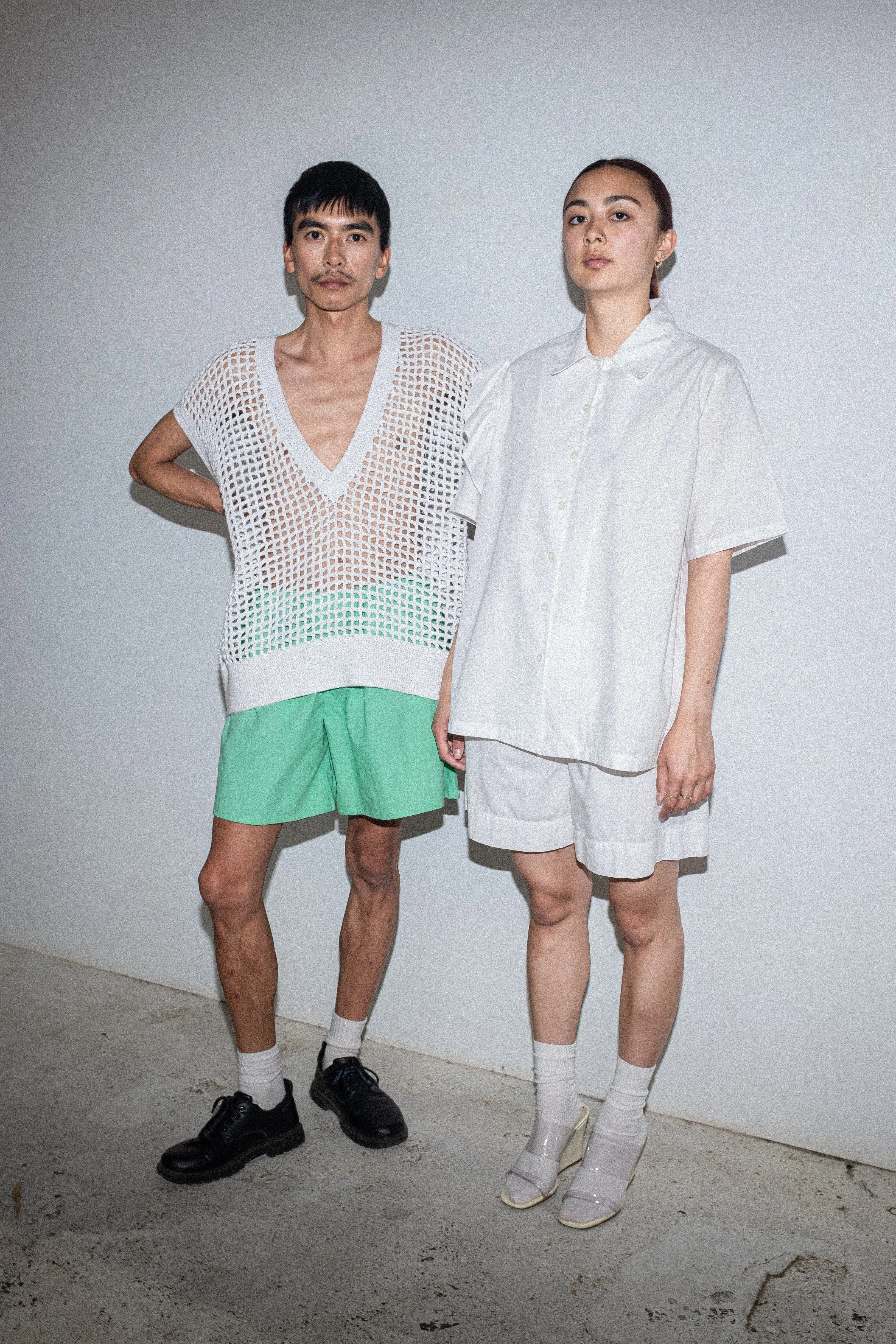 Roger Crochet Knit Vest in White