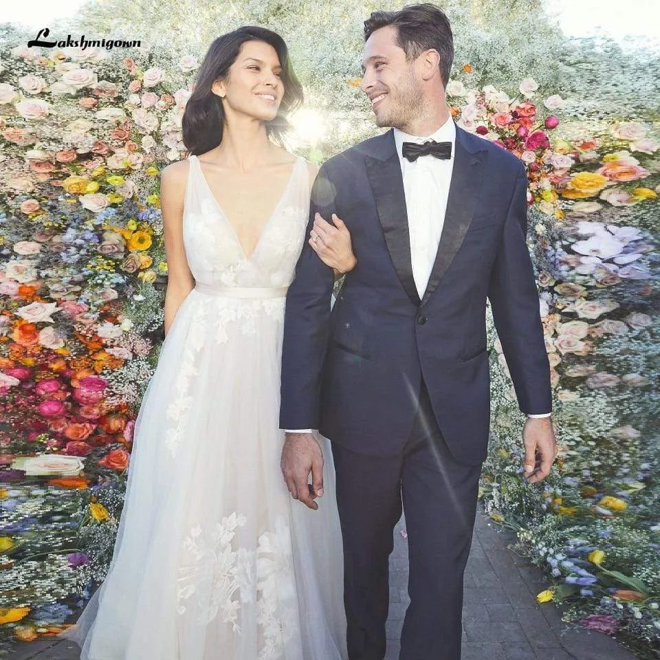 Roycebridal Sexy Bridal Wedding Dress Deep V-neck A Line