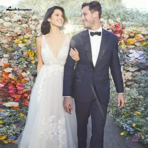 Roycebridal Sexy Bridal Wedding Dress Deep V-neck A Line