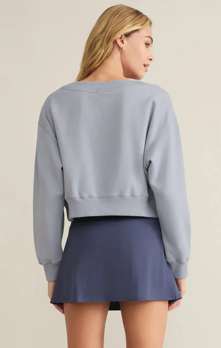 Ruby Cropped V neck Sweatshirt