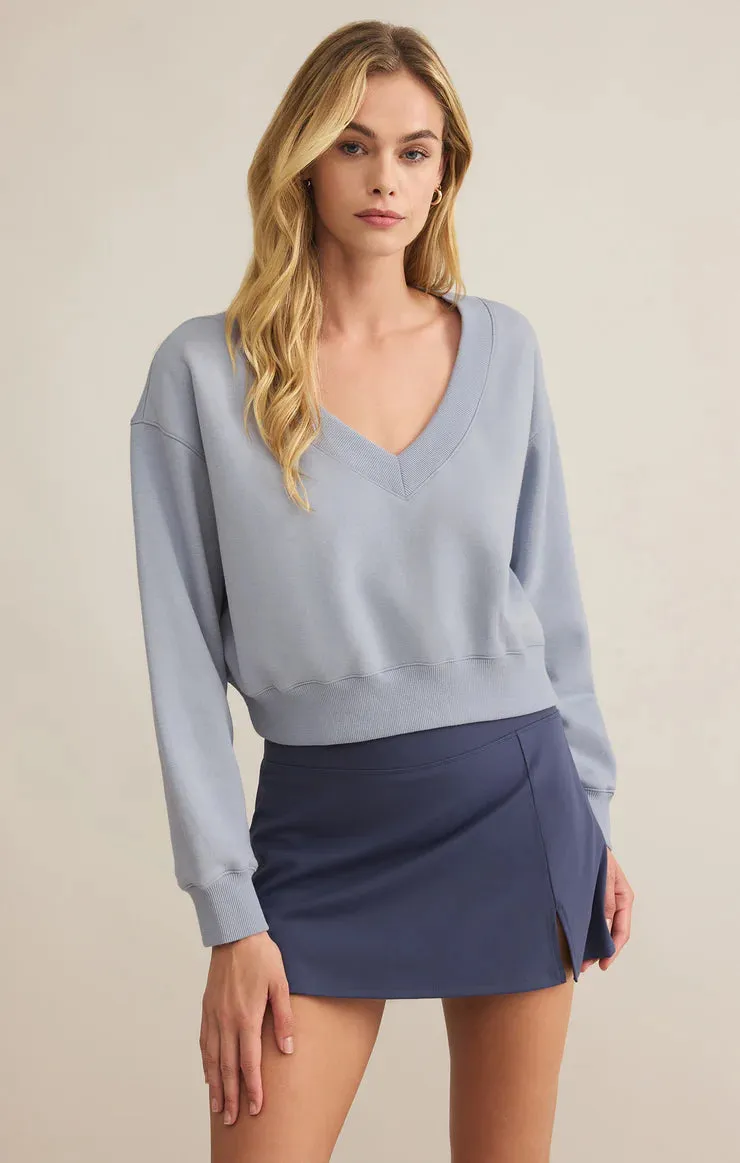 Ruby Cropped V neck Sweatshirt
