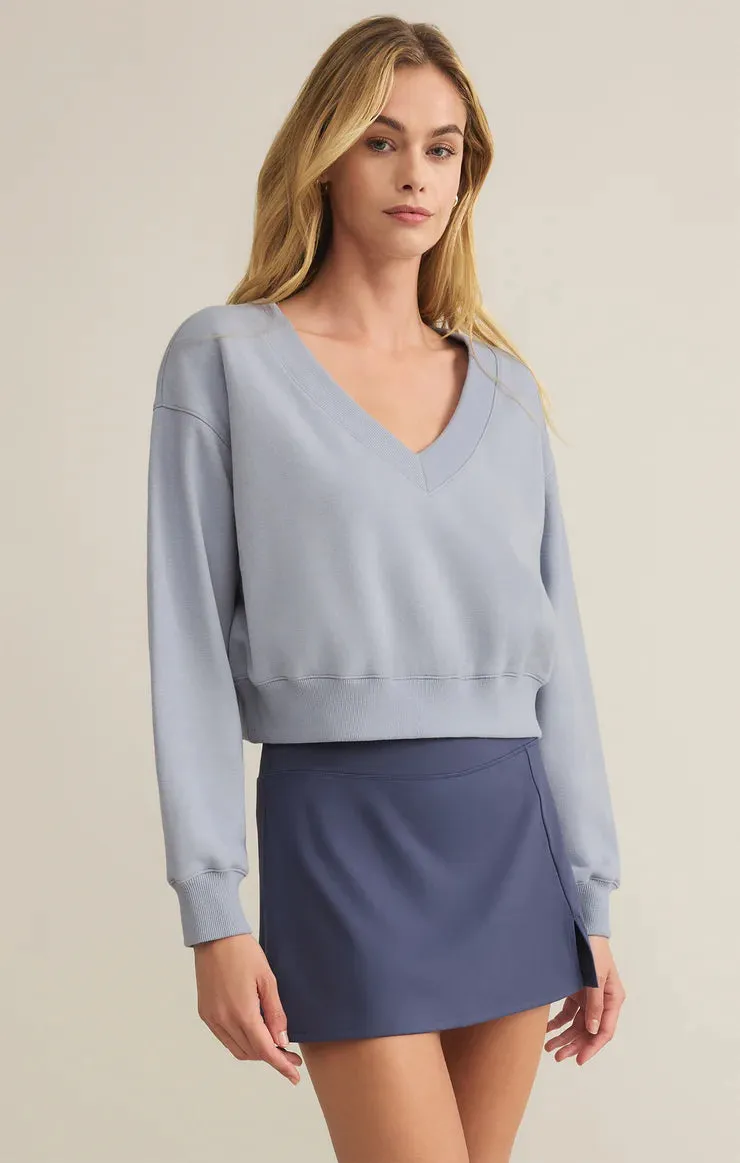 Ruby Cropped V neck Sweatshirt