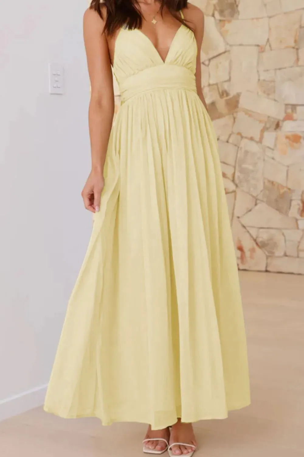 Ruched V-Neck Cami Dress