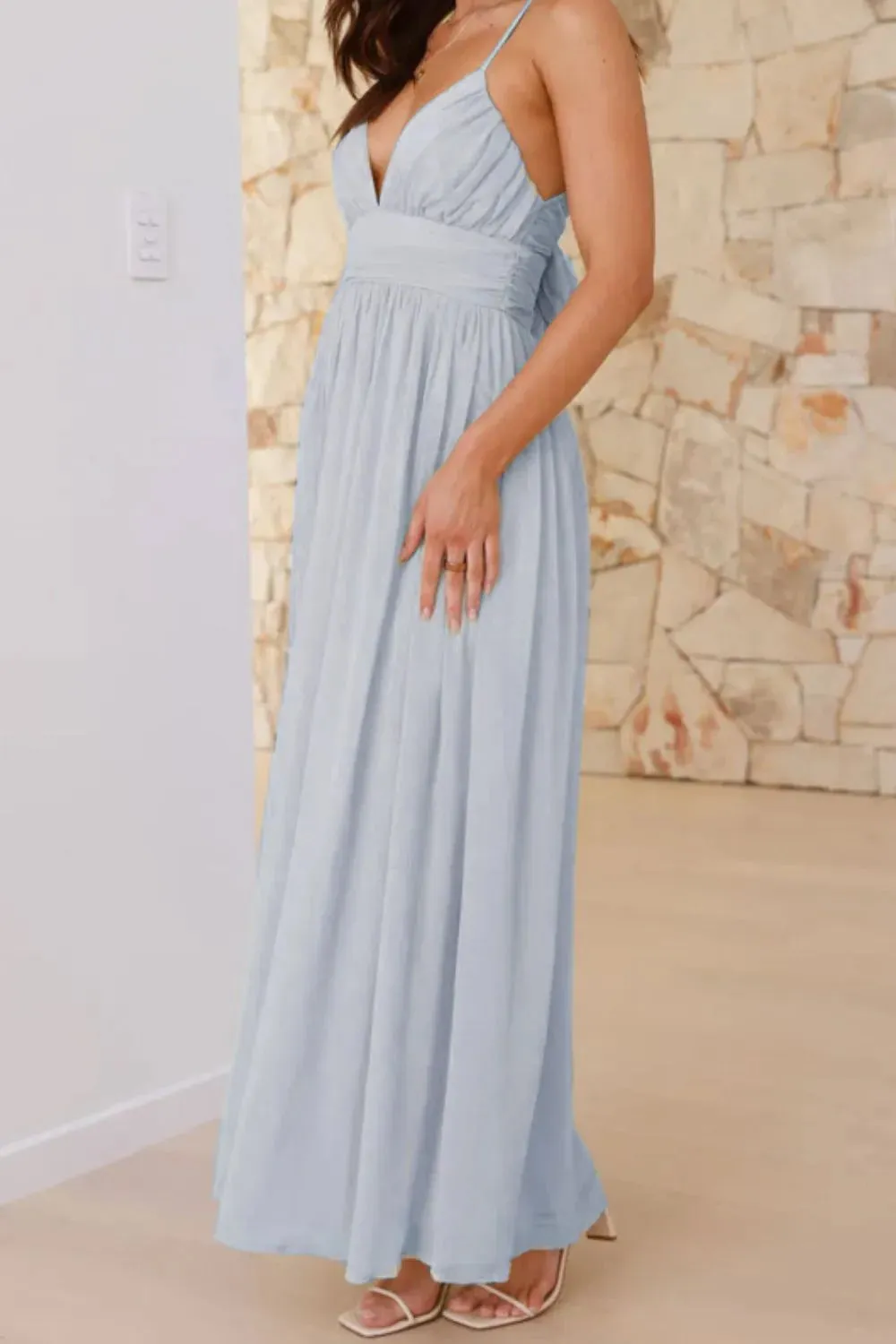Ruched V-Neck Cami Dress