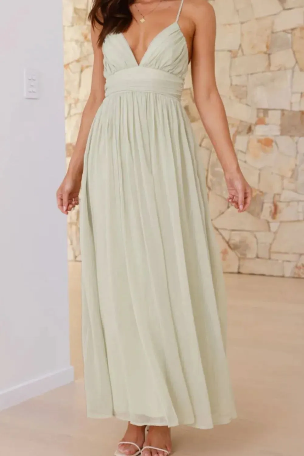 Ruched V-Neck Cami Dress