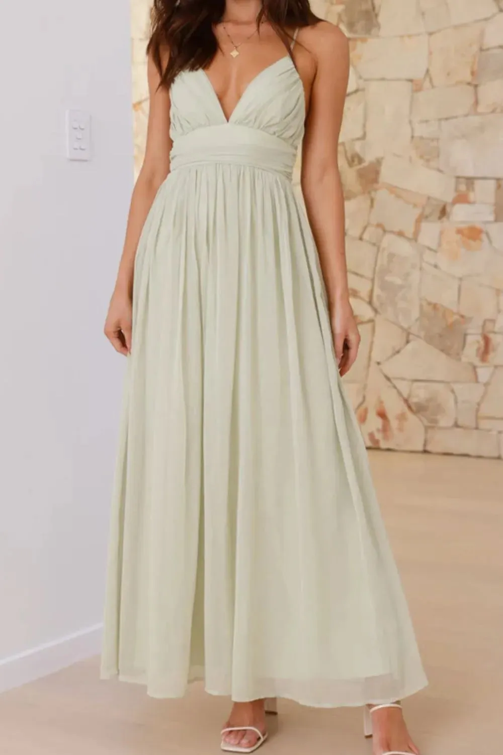 Ruched V-Neck Cami Dress