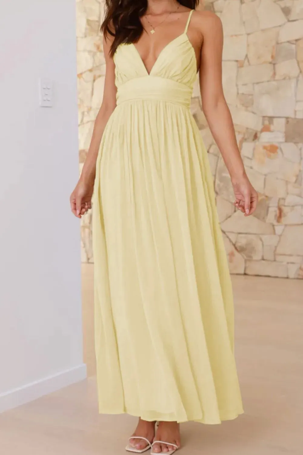 Ruched V-Neck Cami Dress