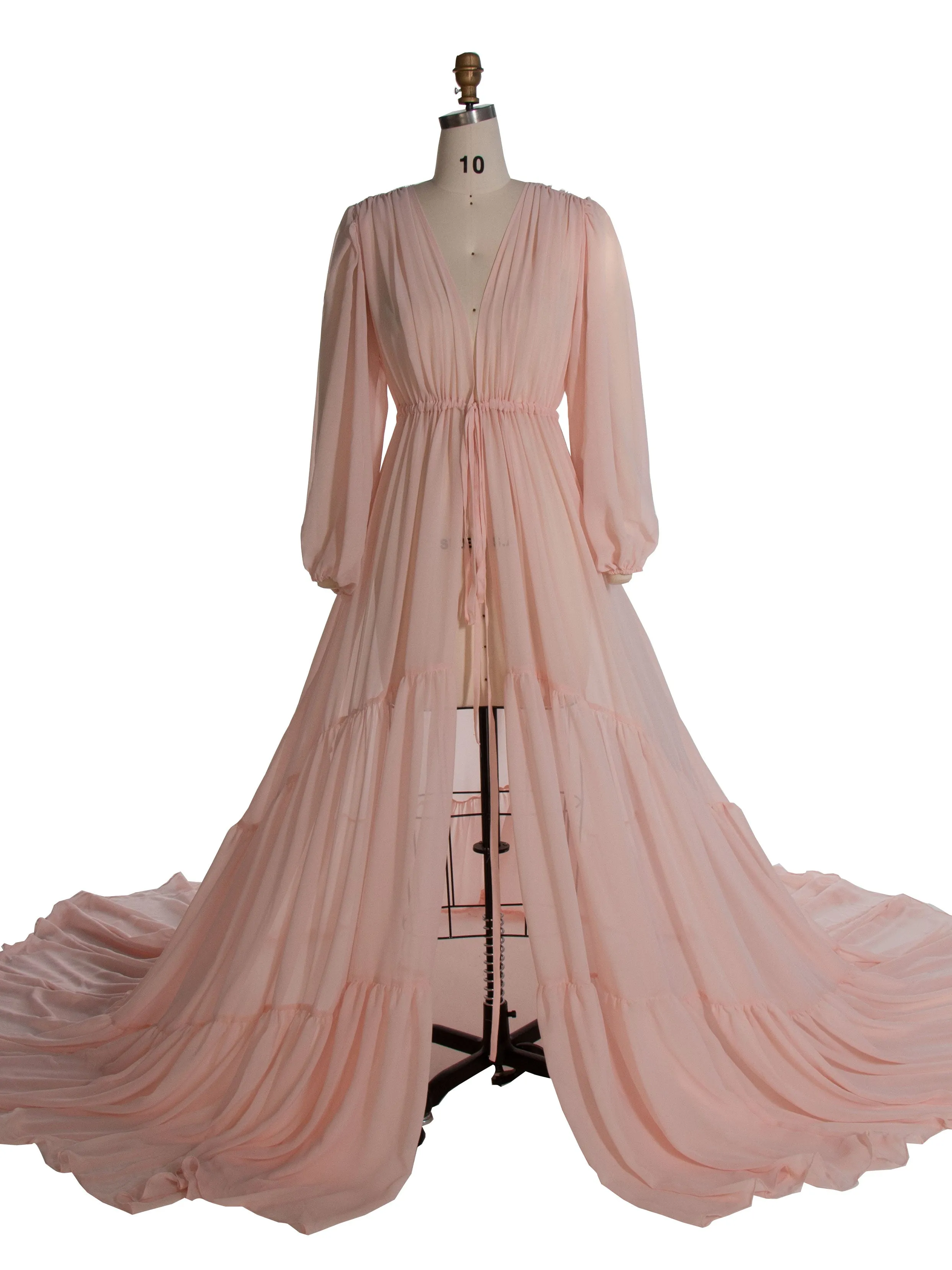 Rust Color Chiffon Dress Woman Photo Shoot Gown Photography Dress Plus Size YW220217-1