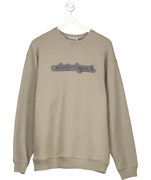 saintmiguel Grey Oversized Crewneck Sweatshirt UK S