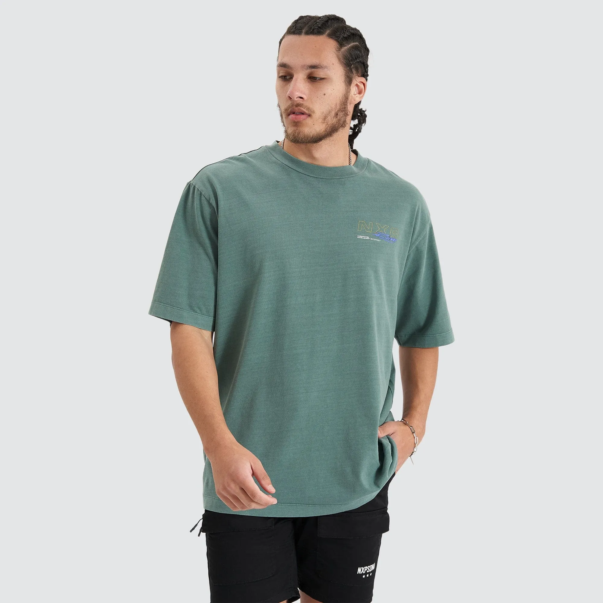 Sandboard Heavy Oversized Tee Pigment Silver Pine