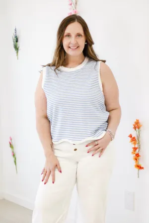 Scallops & Stripes Tank Top