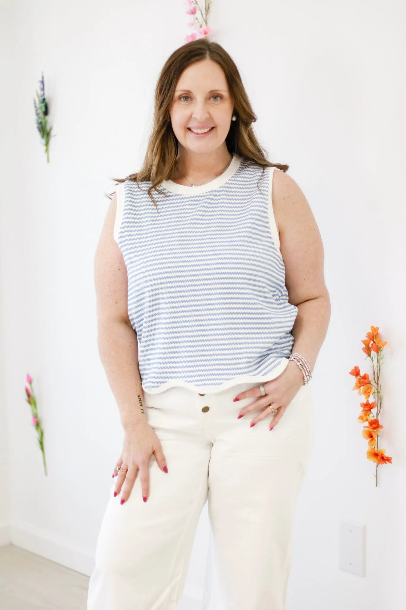 Scallops & Stripes Tank Top