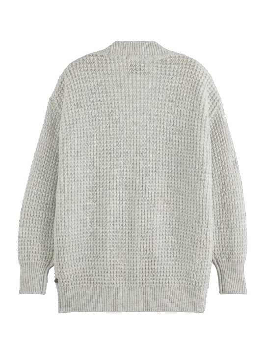 Scotch & Soda Textured Stitch Oversized Cardigan - Grey