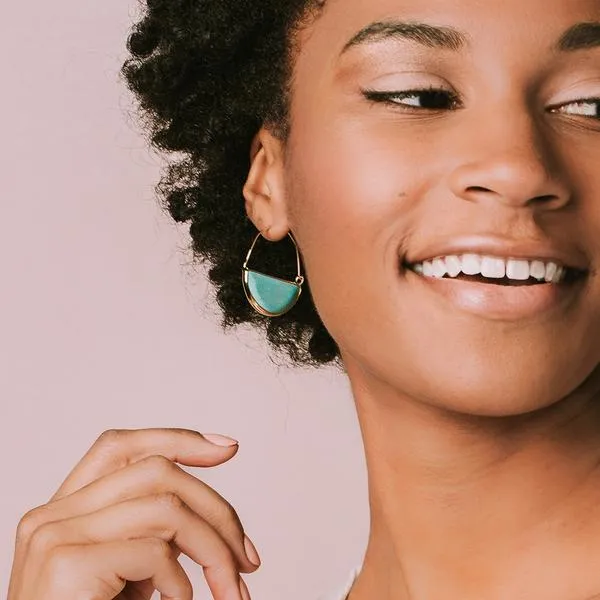 Scout Curated Wears Stone Prism Hoop Earring - Turquoise