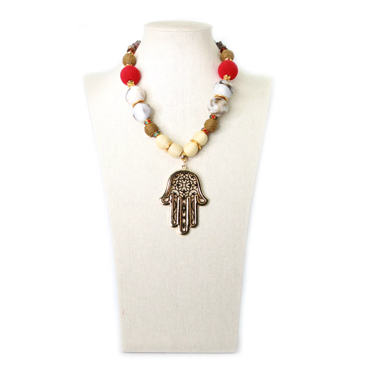 Seduction: Hand Pendant Agate Necklace