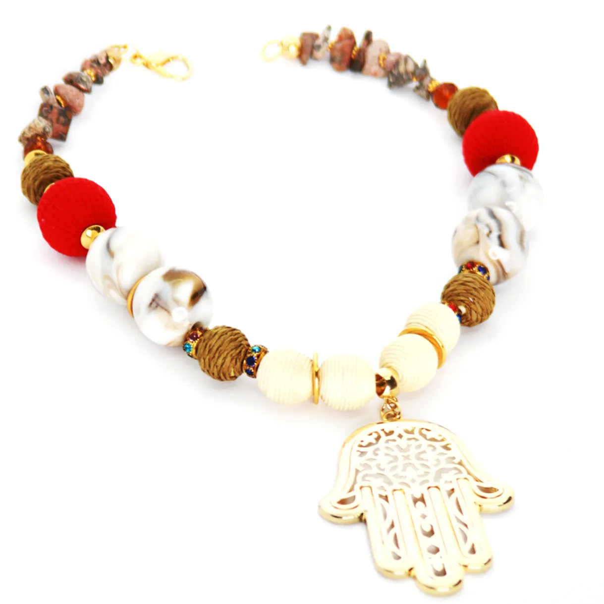 Seduction: Hand Pendant Agate Necklace